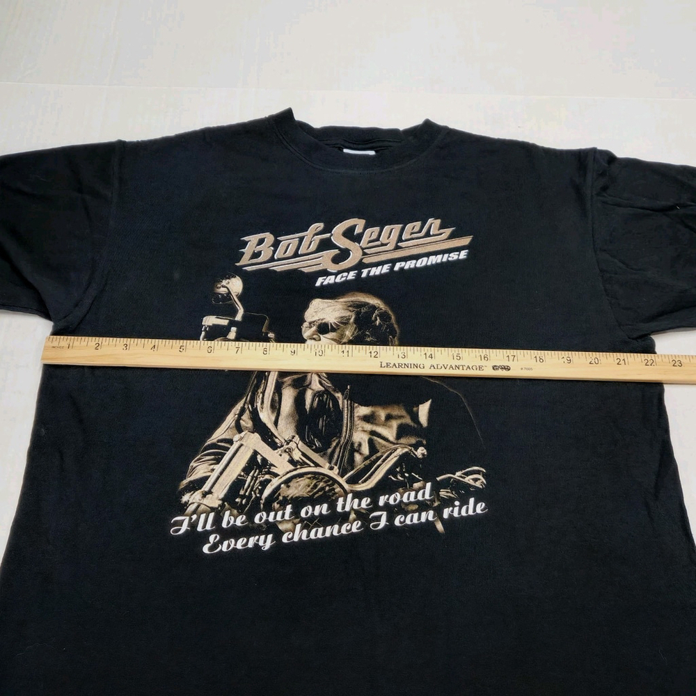 Bob Seger Face The Promise Concert Tour T-SHIRT Sz L Motorcycle Biker Riding - Picture 6 of 9
